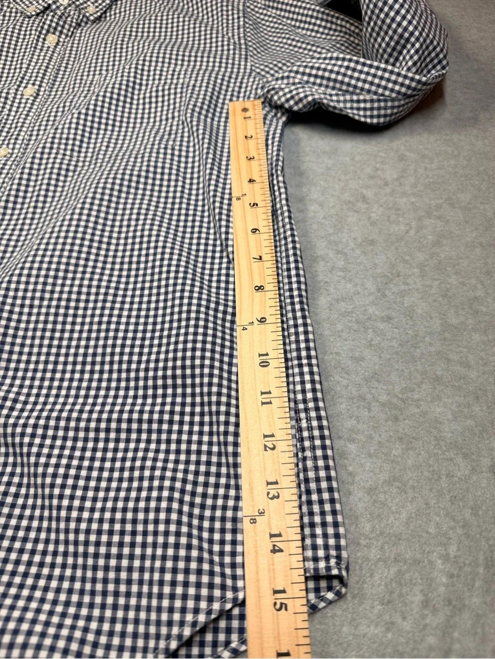 J. Crew Navy and White Gingham Button-Down Shirt